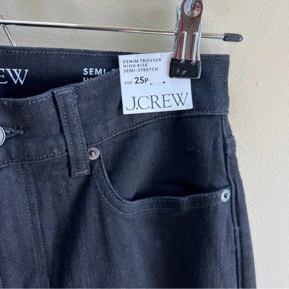 NWT J.Crew Black High-Rise Wide Leg Jeans Sz 25P - Picture 5 of 13